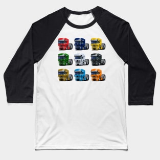 Cartoon semi truck Baseball T-Shirt